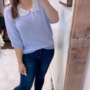 Vintage pastel lavender knit sweater size extra large